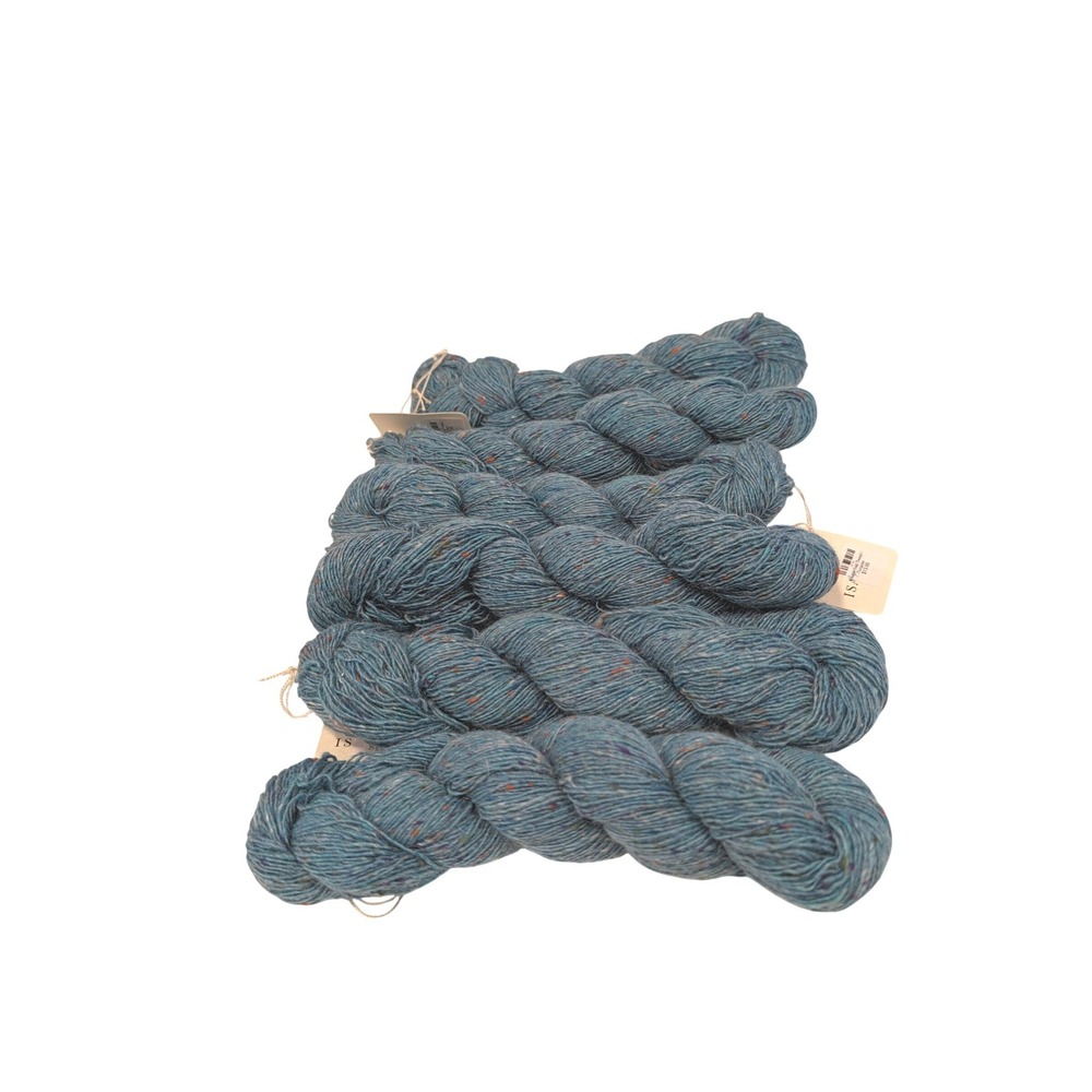 Isager Irish Tweed Yarn Turquoise Wool Mohair 4 Skeins Made in Ireland K290